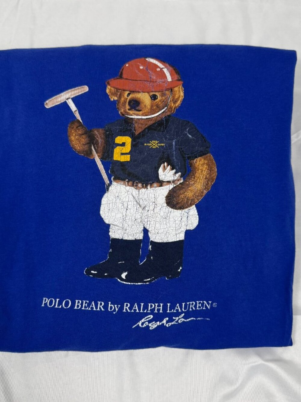 Polo Ralph Lauren Polo Bear Graphic T Shirt Blue Equestrian Mallet Bear Men’s3XL